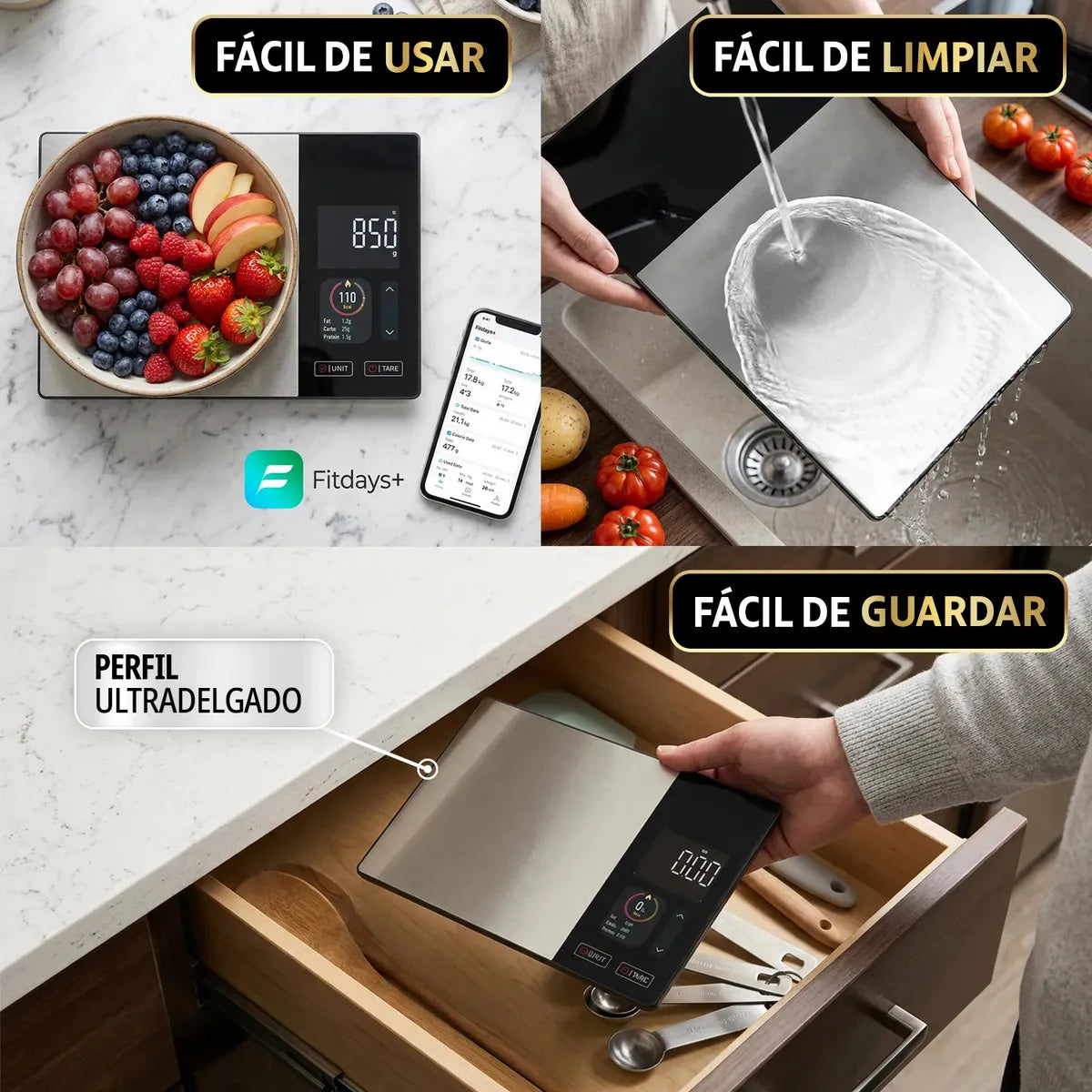 NutriScale™ | Balanza Inteligente de Cocina con Bluetooth y App