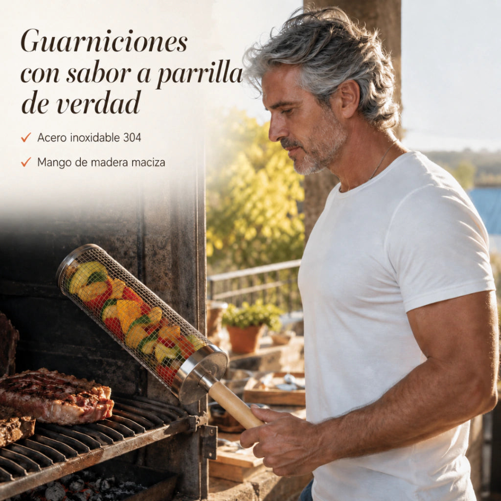 GrillBox™ Canasta Para Asado + Mango Removible