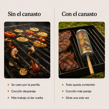 GrillBox™ Canasta Para Asado + Mango Removible