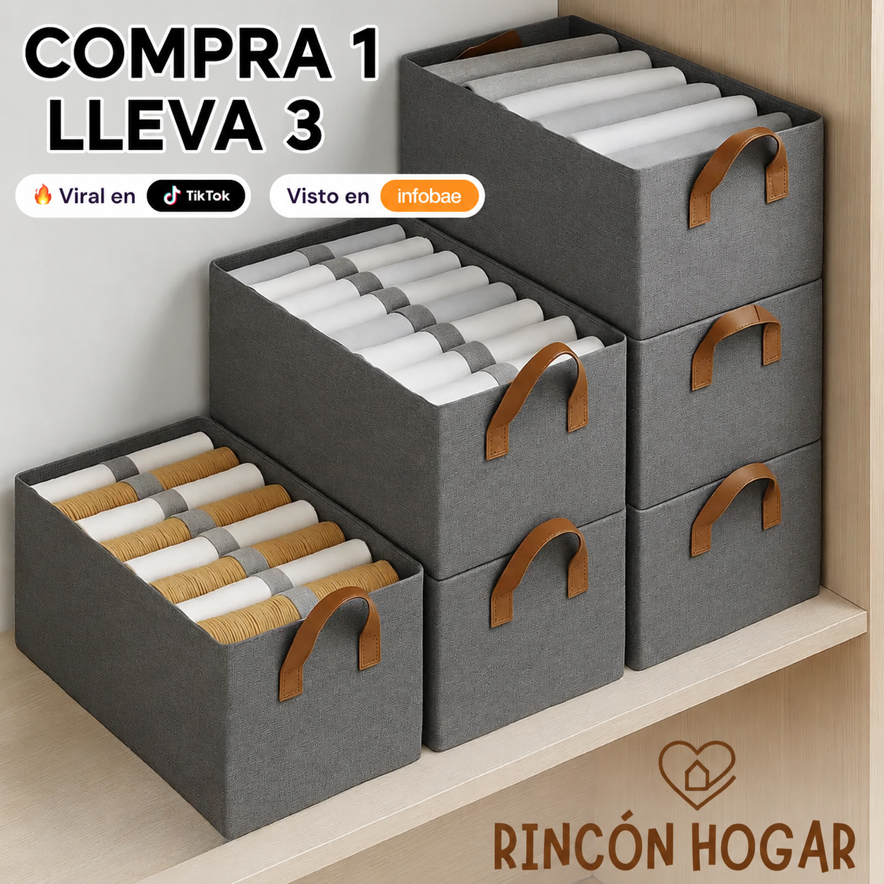 Organizadores de Ropa Plegables (Comprá 1 y lleváte 3)