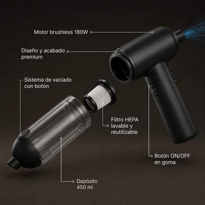 Aspiradora y sopladora portátil Avera® 3 en 1 Black Edition