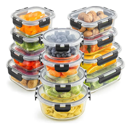 VITRABOX™ | Set de 12 Recipientes de Vidrio Herméticos