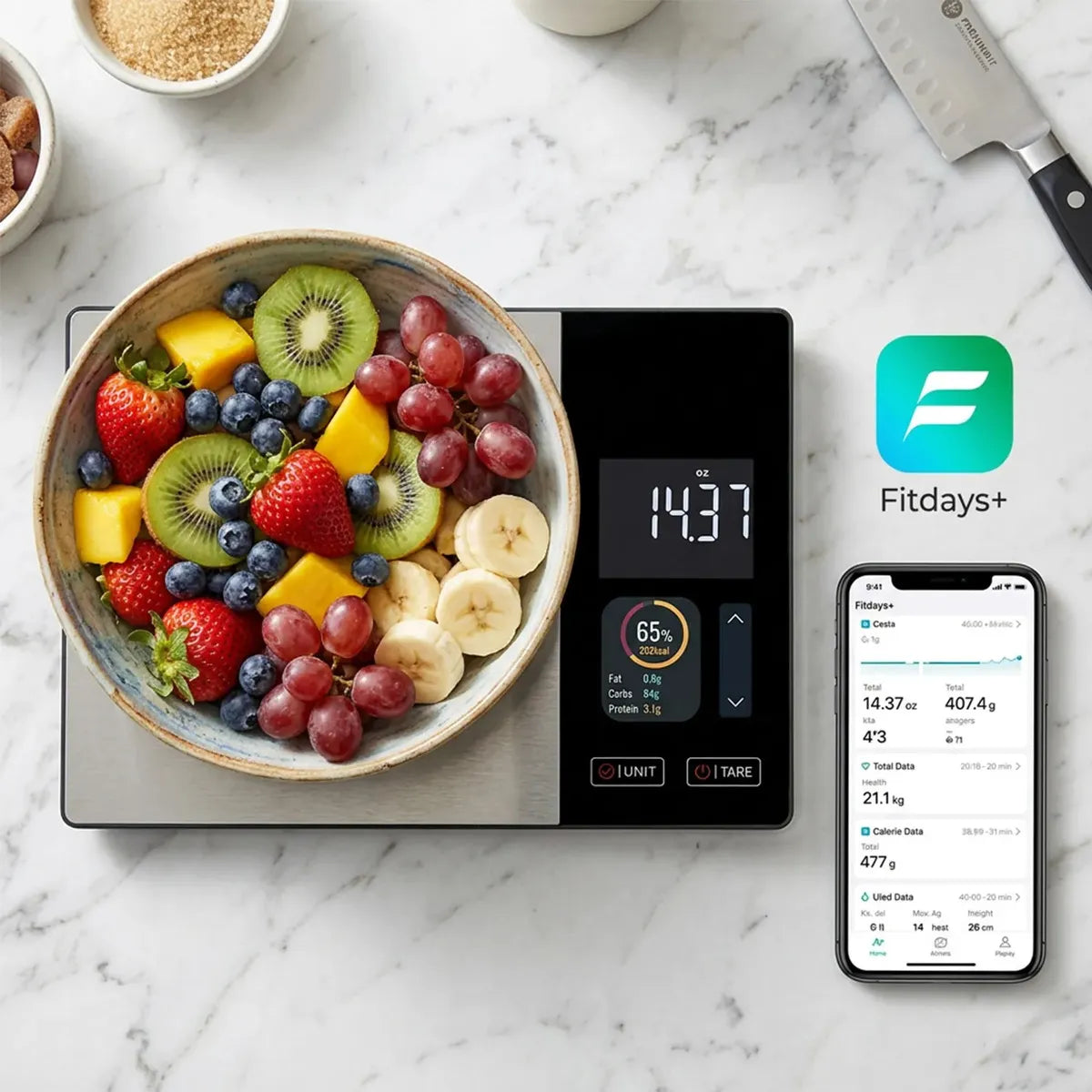 NutriScale™ | Balanza Inteligente de Cocina con Bluetooth y App