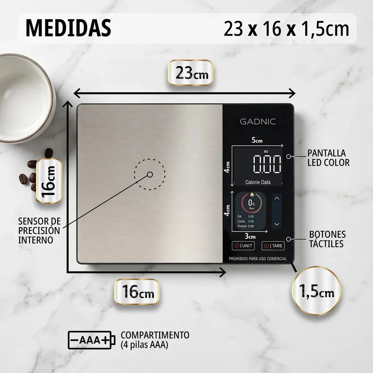 NutriScale™ | Balanza Inteligente de Cocina con Bluetooth y App