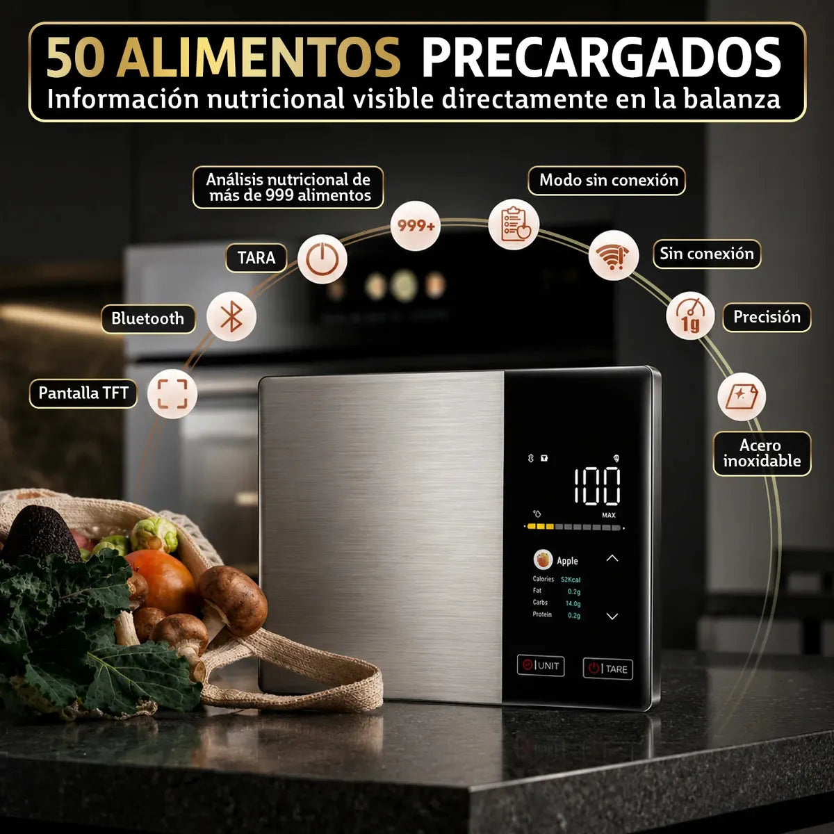 NutriScale™ | Balanza Inteligente de Cocina con Bluetooth y App