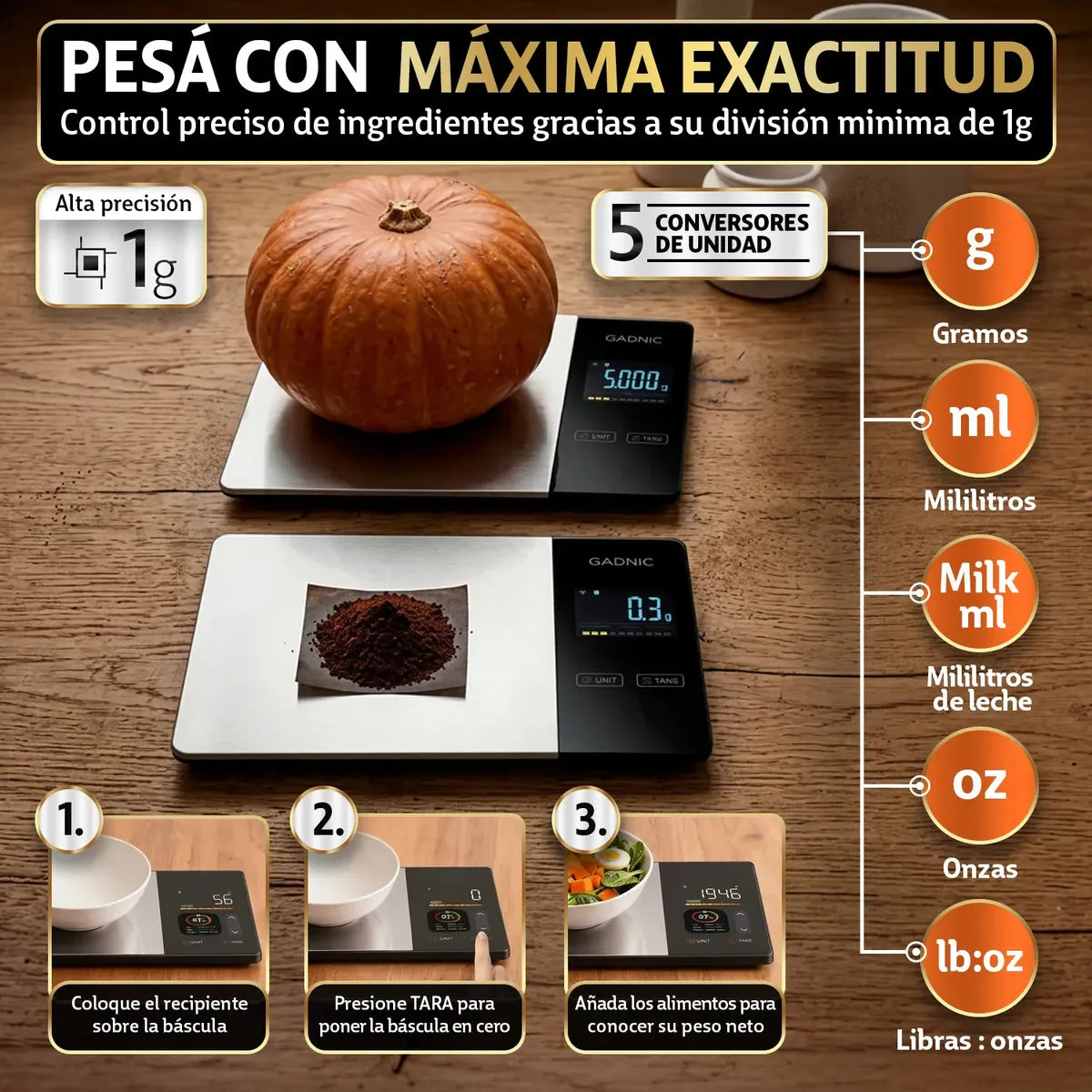 NutriScale™ | Balanza Inteligente de Cocina con Bluetooth y App